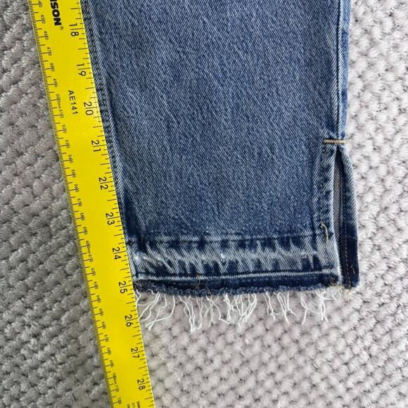 We the Free Jeans Womens 25 Blue Medium Wash Distressed Straight High Rise - Picture 12 of 14